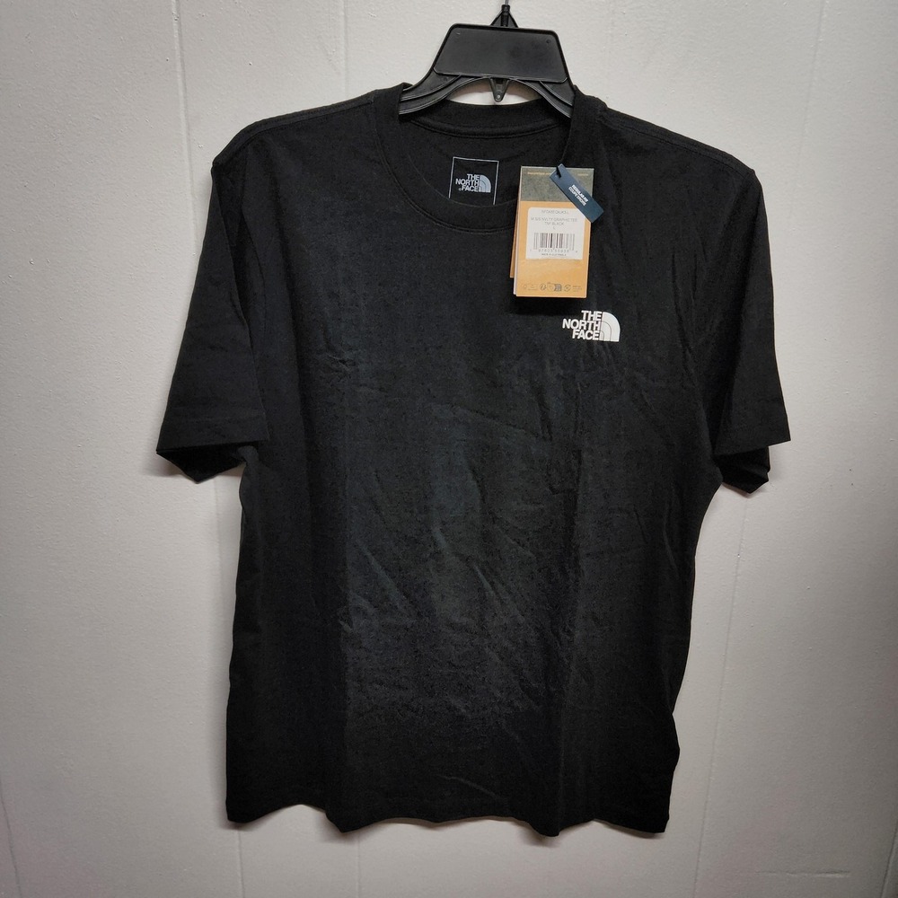 The North Face Shirt Mens Large Black Novelty Mountain Graphic Short‎ Sleeve